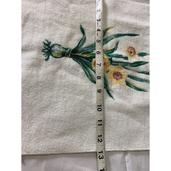 LIZ CLAIBORNE Vintage Bath Towels YELLOW FLORAL BOTANICAL (2) Made USA Cottage - Picture 13 of 14